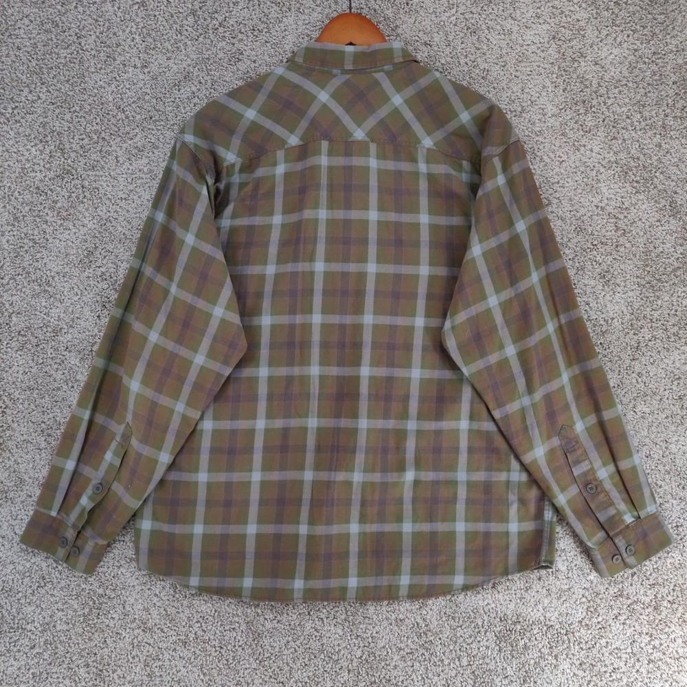 Patagonia Fjord Lightweight Flannel Shirt Mens Large Green Plaid Long Sleeve - Picture 9 of 15